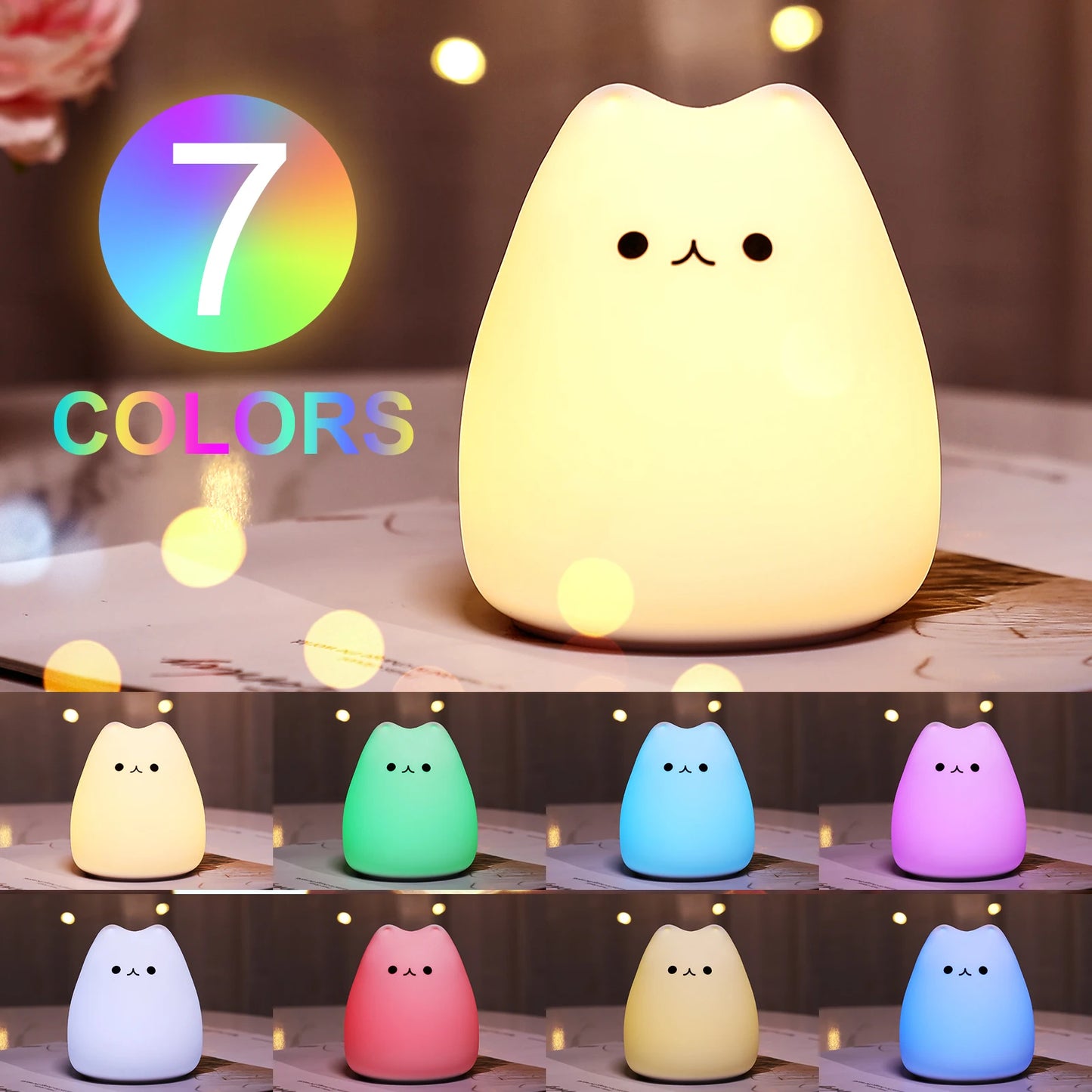 Lampara Forma De Animal 7 Colores.