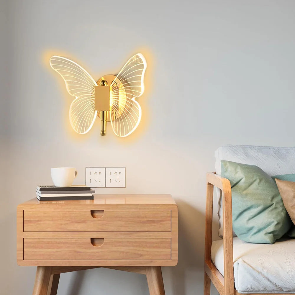 Lampara De Pared LED De Mariposa.