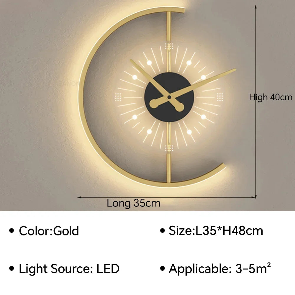 Lampara De Pared Con Reloj Integrado.