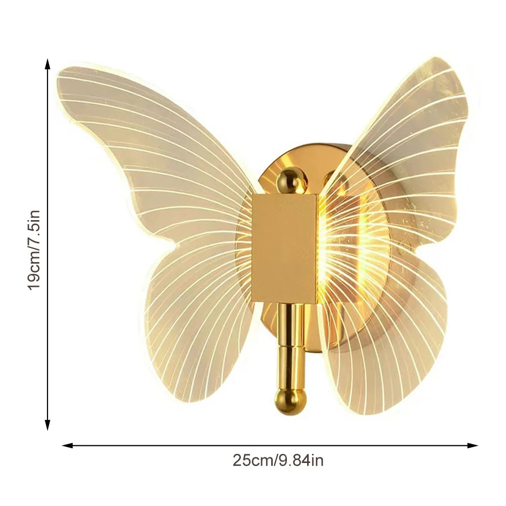 Lampara De Pared LED De Mariposa.