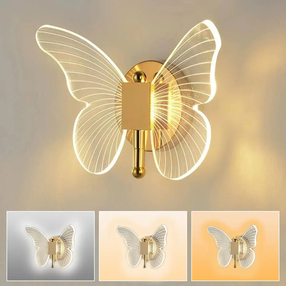 Lampara De Pared LED De Mariposa.