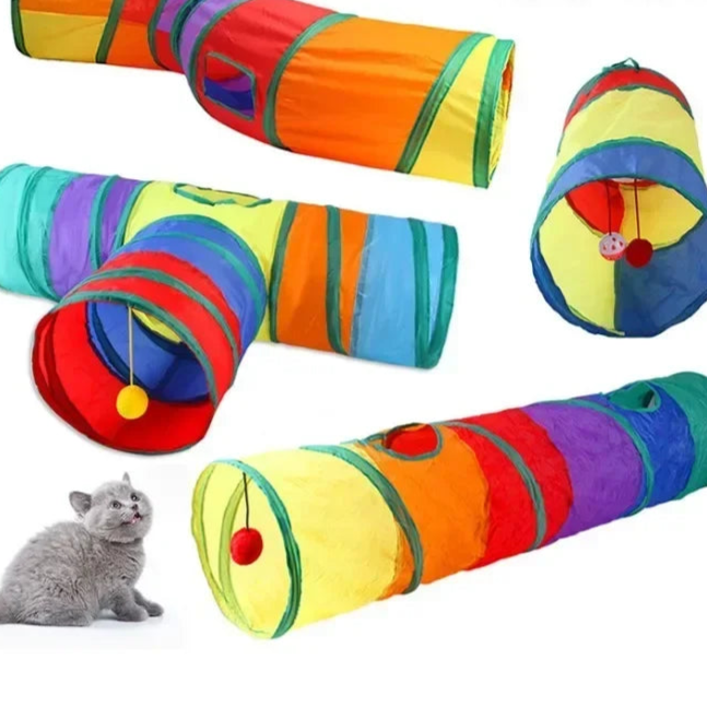 Túnel Arco Iris De Juego Para Gatos.