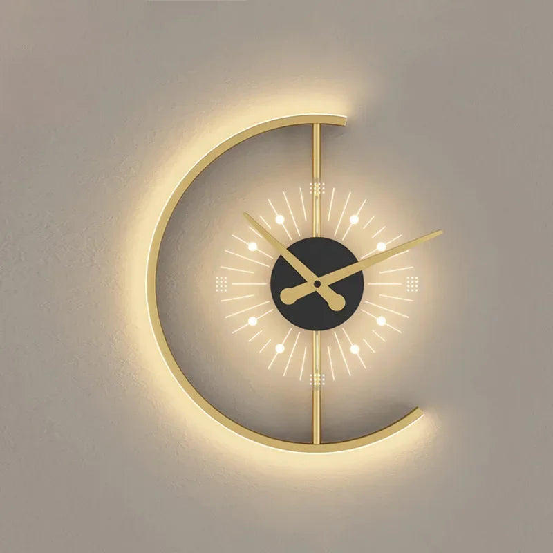 Lampara De Pared Con Reloj Integrado.