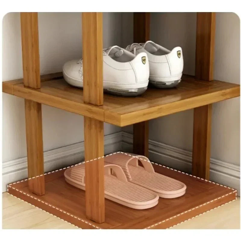 Zapatero De Bambú Minimalista.
