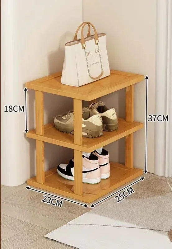 Zapatero De Bambú Minimalista.