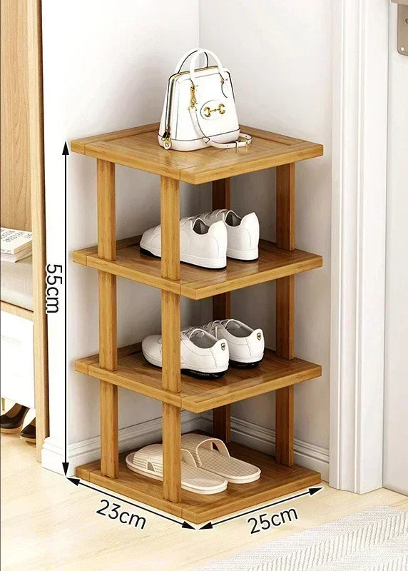 Zapatero De Bambú Minimalista.