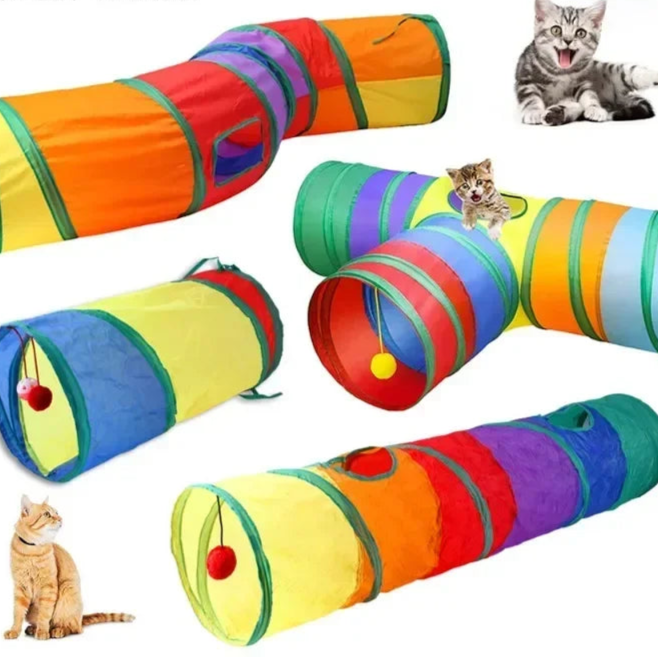 Túnel Arco Iris De Juego Para Gatos.