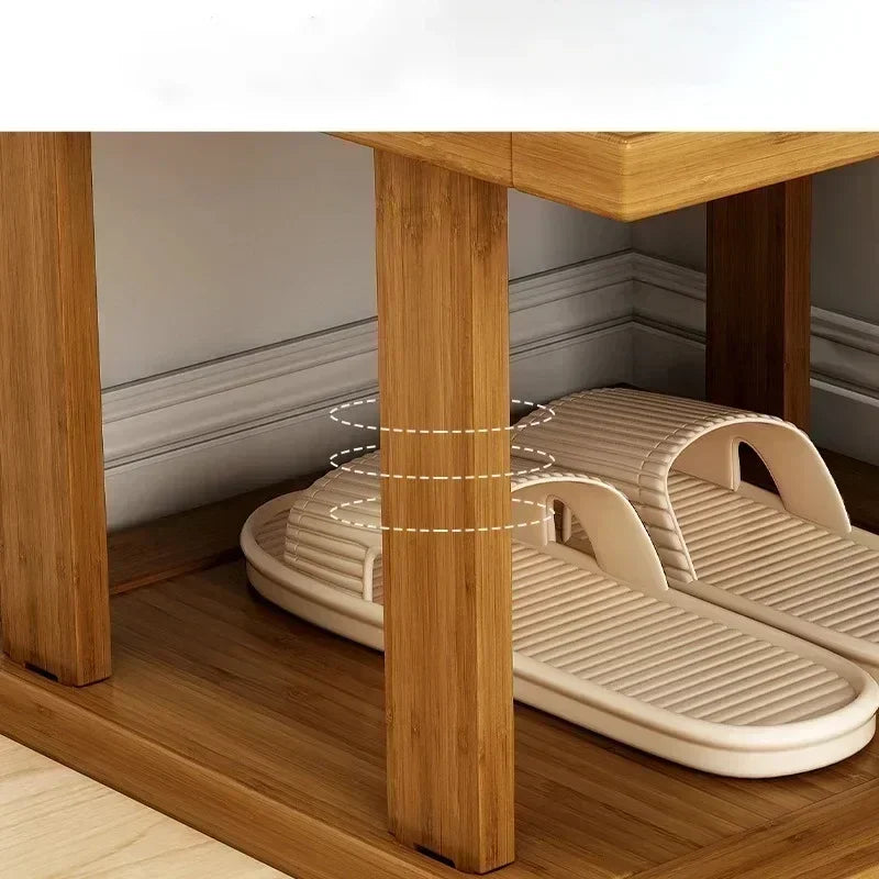 Zapatero De Bambú Minimalista.