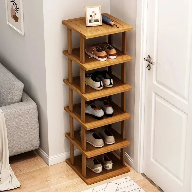 Zapatero De Bambú Minimalista.