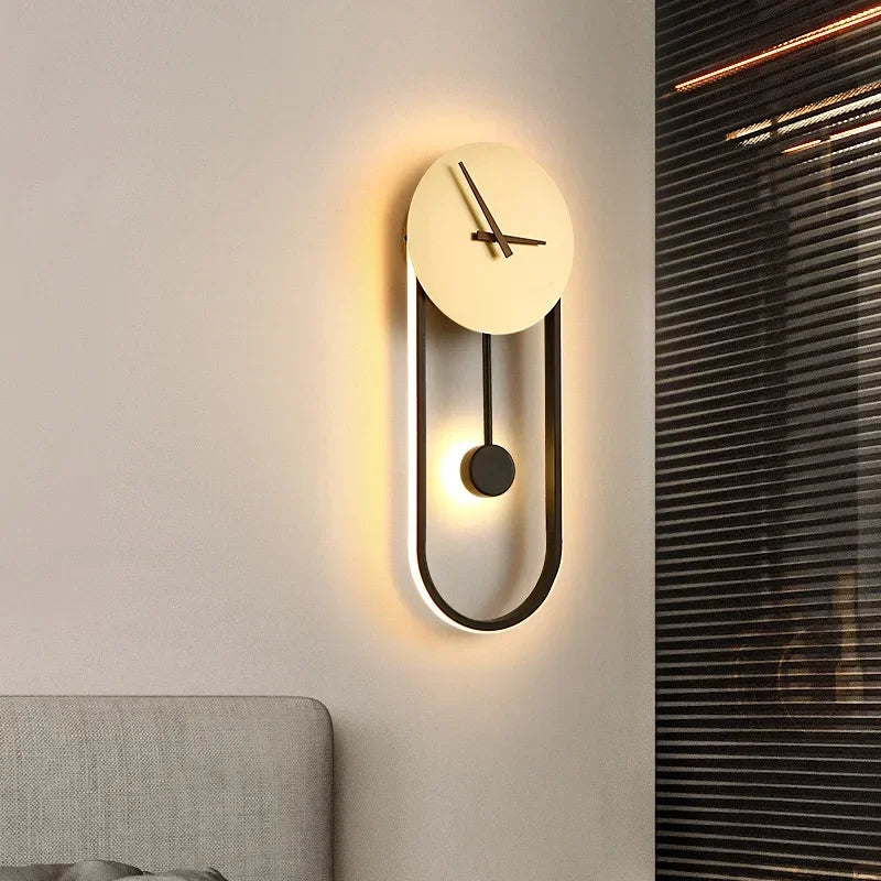Lampara De Pared Con Reloj Integrado.
