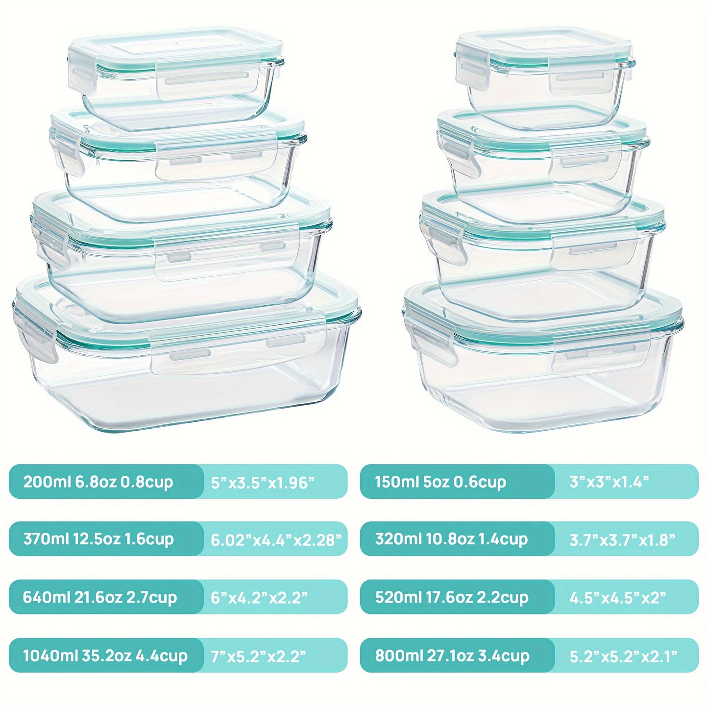 Set De Recipientes Almacenamiento En vidrio.