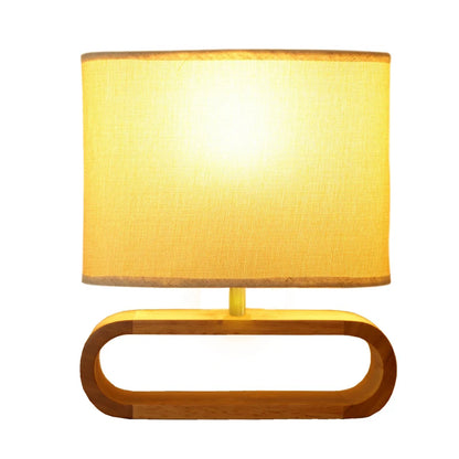 Lampara De Mesa Base De Madera.
