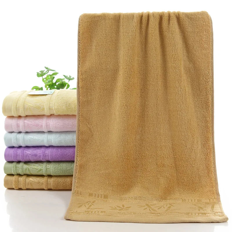 2pcs Bamboo Fiber Towels Sets 34x74cm 70x140cm Home Bath Towels
