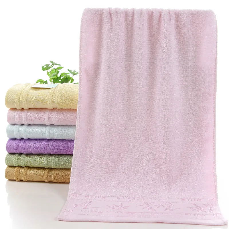 2pcs Bamboo Fiber Towels Sets 34x74cm 70x140cm Home Bath Towels