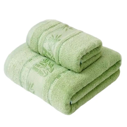 2pcs Bamboo Fiber Towels Sets 34x74cm 70x140cm Home Bath Towels