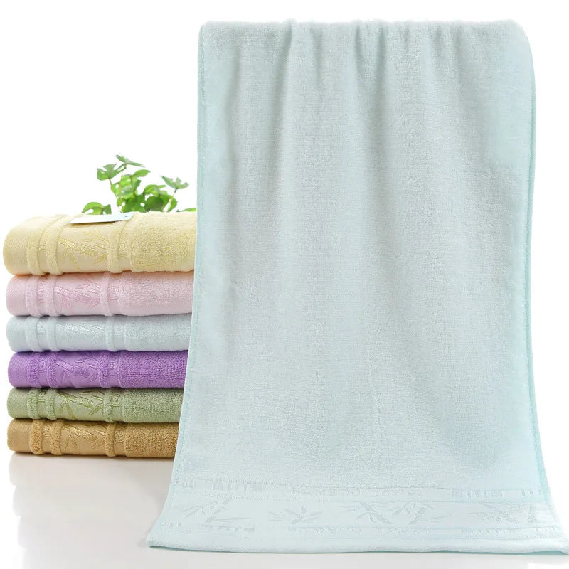 2pcs Bamboo Fiber Towels Sets 34x74cm 70x140cm Home Bath Towels